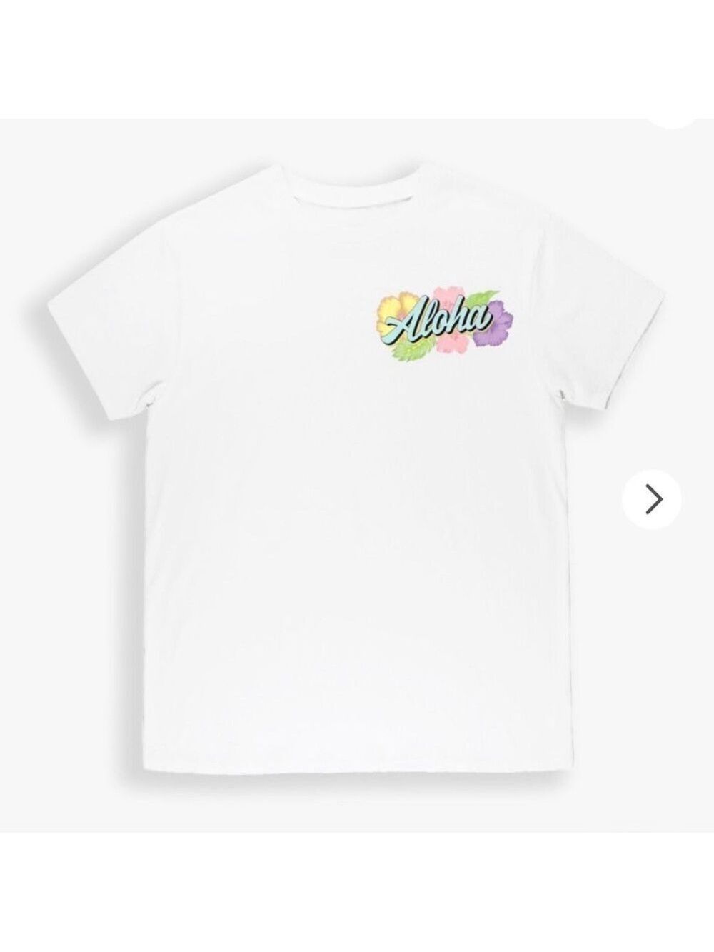 Ruffle Butts White Aloha Print Tee